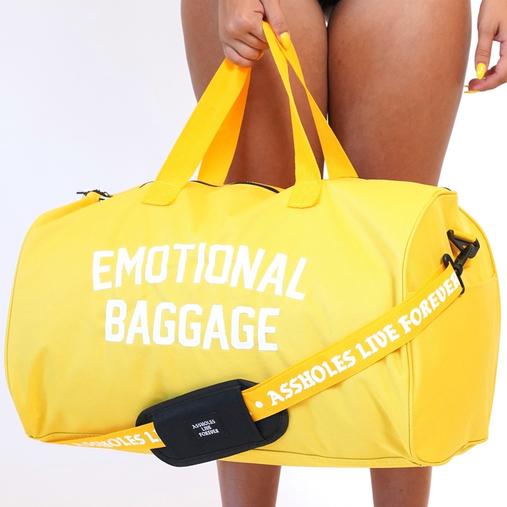 Linda Finegold ALF yellow printed strap duffle bag